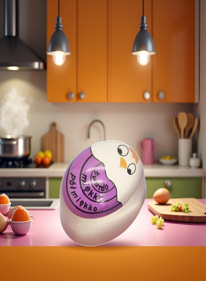 Cauaoa Egg Timer for Boiling Eggs That Changes Color When Done,Kitchen Timer Practical Reminder Color Changing ，Timers,Kitchen Utensils and Gadgets,Purple - Image 3